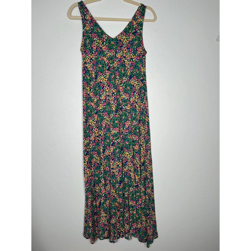 Loft Multicolor Floral v Neck‎ Maxi Dress Size Small Spring Summer Vacation